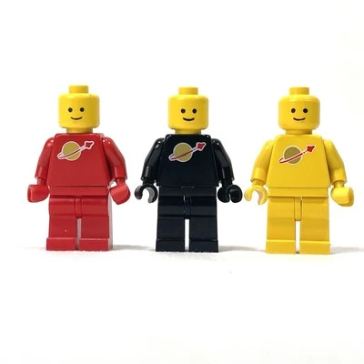 Lego Classic Space Spaceman Minifigure Lot - Black Red Yellow - No Accessories - Image 1 of 4
