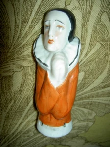 Wonderful, unusual antique German china, signed, "PIERRETTE", boudoir half doll - Picture 1 of 22
