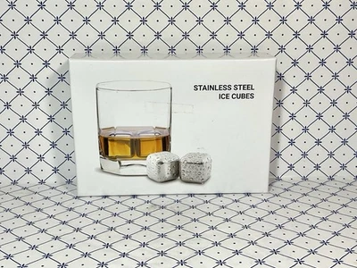 Cubos de gelo de uísque de aço inoxidável novos na caixa  - Imagem 1 de 4