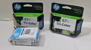 2 Genuine HP 67XL Tri-Color Cartridges Exp Nov 25 26 New - Picture 1 of 1