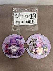 Posavasos de madera para coche gnomos coloridos de neón ~ paquete de 2 - Imagen 1 de 5