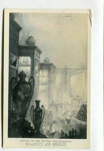 Boceto de sección de cerámica y cristalería BULLOCKS de publicidad postal de Los Ángeles - Imagen 1 de 2
