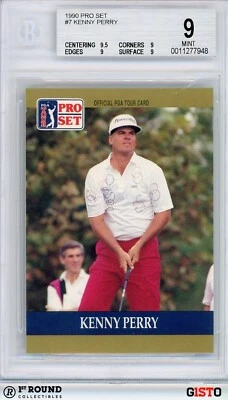 Kenny Perry RC BGS 9: 1990 Pro Set Golf Rookie Card Gisto #7 POP 4 - Image 1 of 4