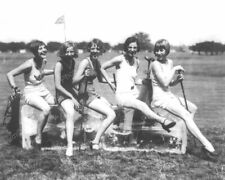 Golf Girls Sit On Huge Ice Block! Classic 8 by 10 Reprint Photograph