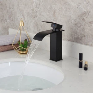 Bathroom Faucet Deck Mounted Single Hole&Handle Basin Mixer Vanity Brass Tap - Picture 1 of 9
