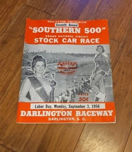 1956 NASCAR Darlington Southern 500 Programm, Curtis Turner gewinnt über 70 Autos! - Bild 1 von 2