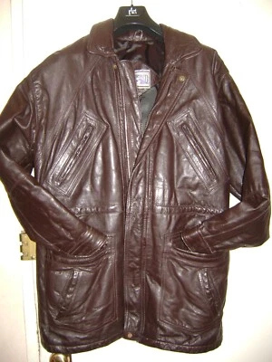 CHAQUETA ABRIGO WATERSHED THE LEATHER William Barry talla L Marrón RN 65030 Foto 1 de 4