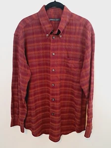 Northern Isles Men's Red Plaid Button-up Shirt 100% Cotton In Size Large - Picture 1 of 4