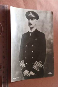 alte Karte -  König Haakon VII. von Norwegen  Rückseite komisch signiert ??? - Picture 1 of 4