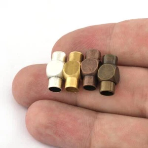 Leather cord magnetic clasp,Connector 15x7mm Raw,silver,bronze,copper brass 1556 - Picture 1 of 5