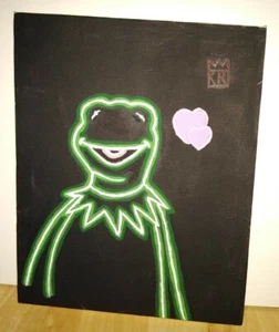 Handmalerei - Kermit der Frosch Neon - Bild 1 von 4