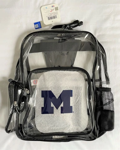 New Northwest 17" Clear High End See Through Backpack Michigan Wolverines Cover