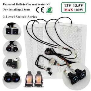 Built-in Car Seat Heater Kit Fit 2 Seats with 12V Carbon Fiber Heating Pads - Picture 1 of 24