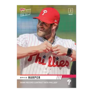 Bryce Harper 2019 Topps Now #st-3 firma contrato récord con Phillies - Imagen 1 de 2