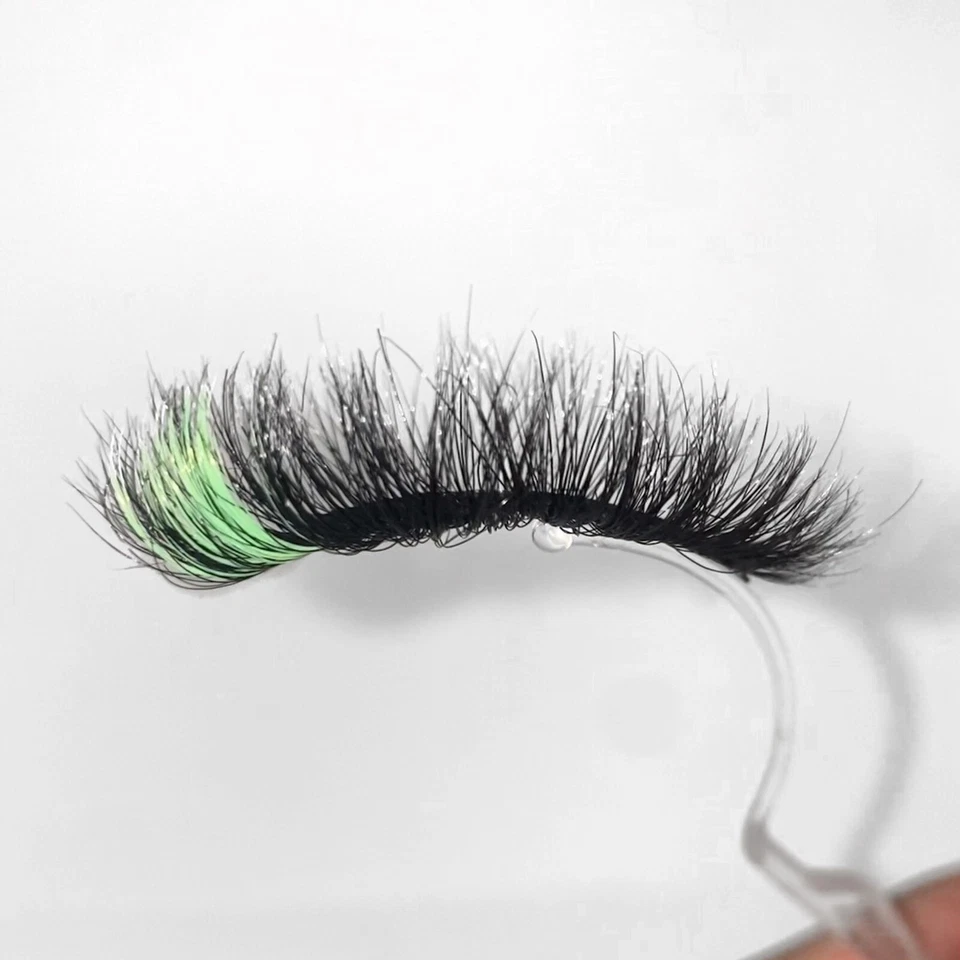Green And Black Color 3D Mink Eyelashes (Reusable) - Image 1 of 1