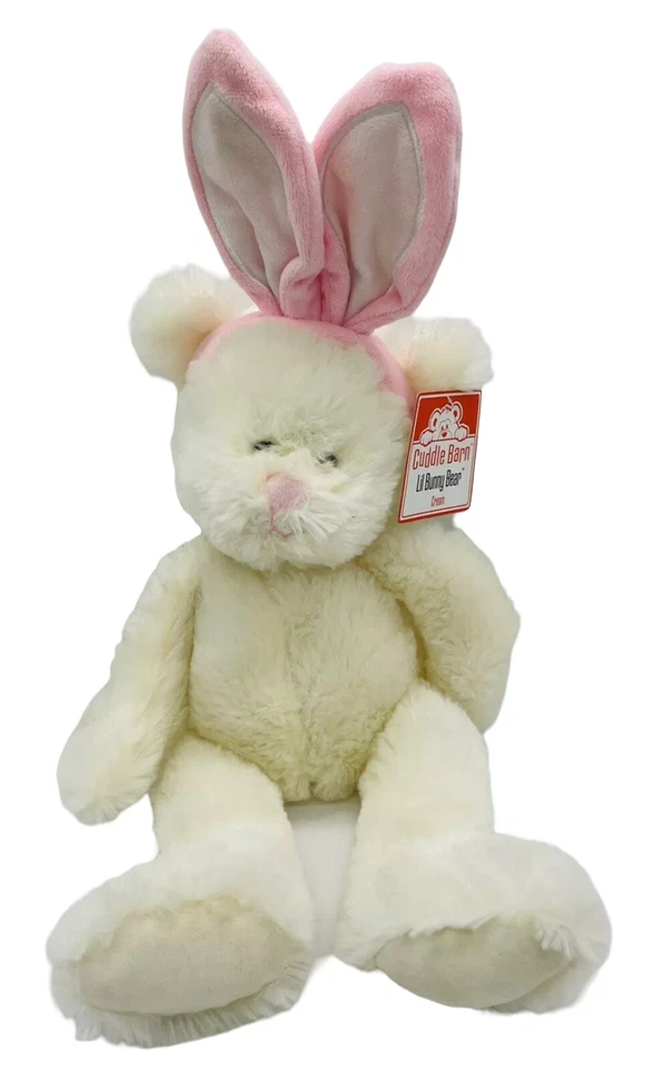 Peluche Cuddle Barn crema/blanco/rosa Lil Bunny Bear Foto 1 de 1