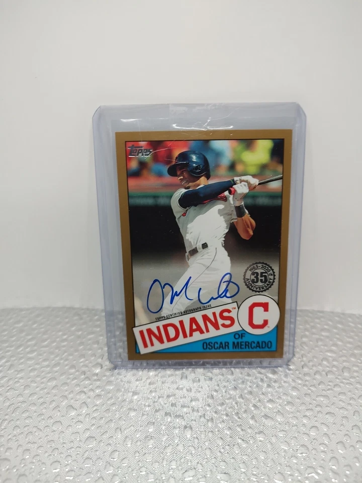 OSCAR MERCADO 2020 Topps 35th Ann. Gold Auto #d 41/50, Guardians  Prospect - Image 1 of 2