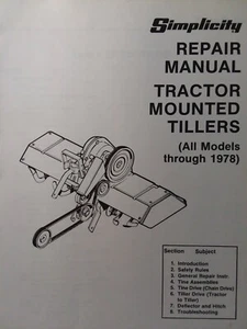 Simplicity Allis Chalmers Homelite Tiller Implement Service Shop Repair Manual - Picture 1 of 4