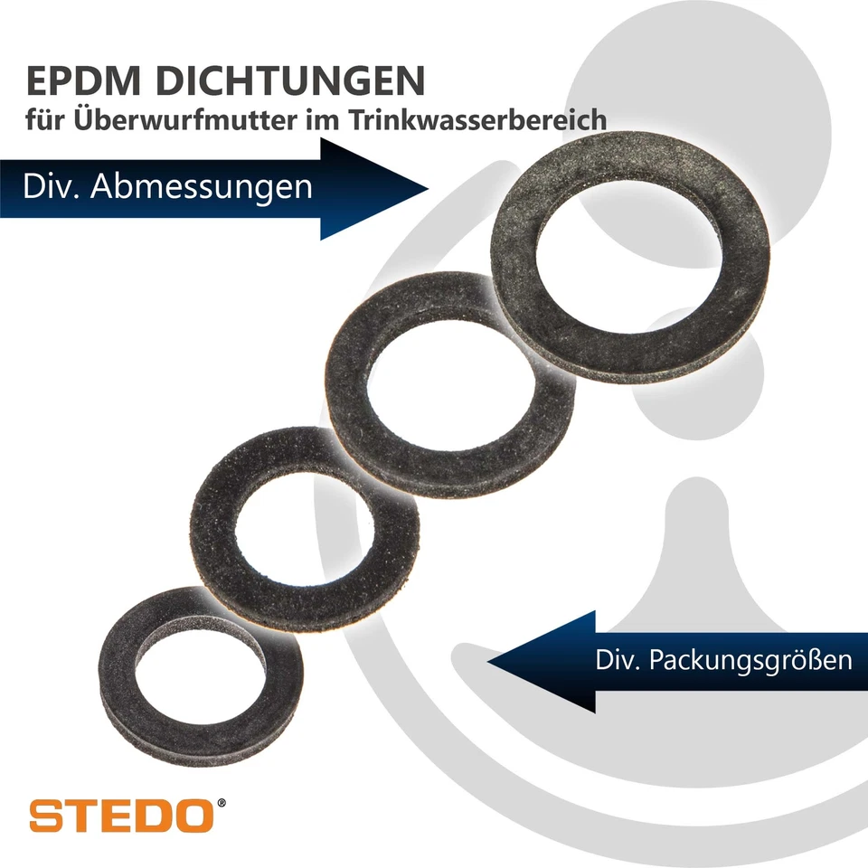 STEDO EPDM Dichtung, für Überwurfmutter im Trinkwasserbereich