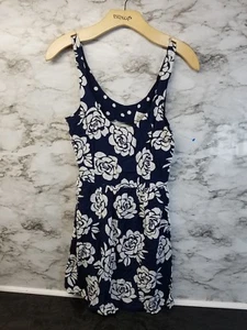 Abercrombie & Fitch Womens Dress Sz L Blue Floral #32 - Picture 1 of 3