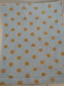 Blue tan dots baby blanket soft lightweight plush Step By Step Pem America - Picture 1 of 4