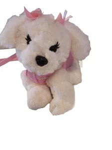 Poochie & Co Puppy Dog Kids Purse VIP White w/Pink Sequins Glam CUTE - Picture 1 of 11