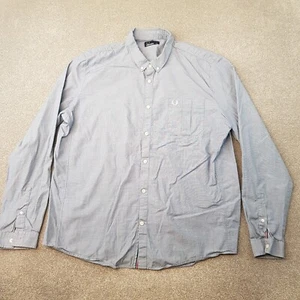 Fred Perry Mens Shirt 2XL XXL Blue Polka Dot Casuals Mod Scooter Liam Terrace - Picture 1 of 9