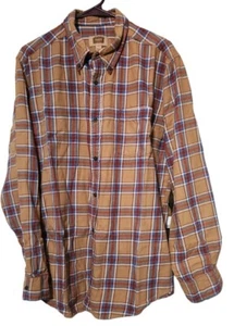 The Foundry Sz LT 100% Cotton Men's Plaid Flannel Shirt Pocket Button-Down - Picture 1 of 6