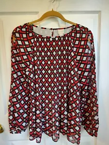 Blusa para mujer Chicos talla 1 mediana roja blanca negra larga plisada hombro frío - Imagen 1 de 4