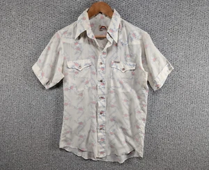 WRANGLER Vintage Women's Floral Permanent Press Western USA Snap Button Shirt L - Picture 1 of 12