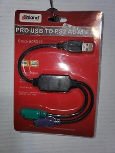 Inland #08315 USB to PS/2 Adapter Cable New - Picture 1 of 4