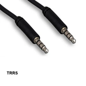 Cable auxiliar de audio/micrófono KNTK 6' TRRS 3,5 mm 1/8" para auriculares con teléfono para juegos de PC - Imagen 1 de 1