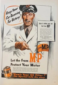 1944 Fram Oil Motor protector vintage ad keep your car running for victory - Picture 1 of 1