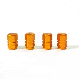 4x Gold Tire Tyre Valve Stem Caps For Honda Shadow VT600 750 1100 VTX 1300 1800 - Picture 1 of 2