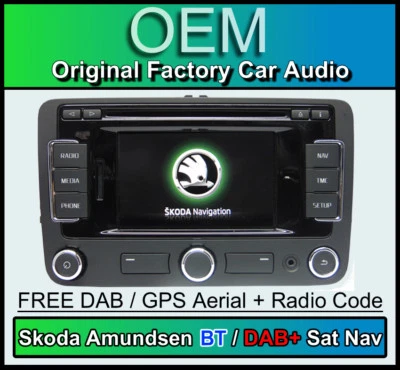 Skoda Roomster navigation CD player DAB radio Skoda Amundsen Sat Nav Bluetooth - Image 1 of 4