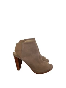 Stuart Weitzman Grey Suede Peep Toe Booties Size 5.5 - Picture 1 of 5