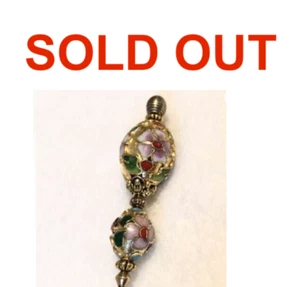 HATPIN with FABERG Style Gold Cloisonne Egg with Fine Colorful Flowers - 9.5” - Picture 1 of 11
