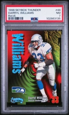 1998 Skybox Thunder DARRYL WILLIAMS Seahawks RAVE 143/150 Rare PSA 7 Total Pop 1 - Image 1 of 2