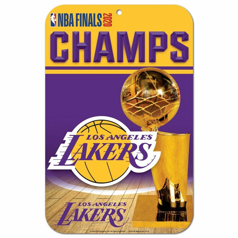 Los Angeles Lakers Wincraft NBA 2020 World Champions 11x17 Sign - Image 1 of 1
