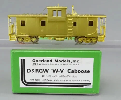 Overland Models HO Brass #1299 D&RGW Wide Vision Caboose #1523 w/Small Bay Windo - Image 1 of 4