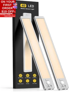 Under Cabinet Lights, 40 LED Rechargeable Battery Operated Motion Sensor Light I - Picture 1 of 12