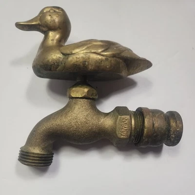 Grifo exterior de latón macizo pato aves acuáticas grifo de bronce manguera de jardín Foto 1 de 4
