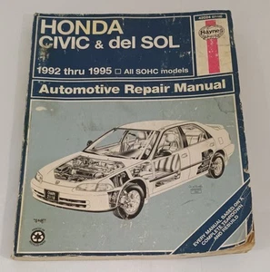 Honda Civic & Del Sol 1992 Thru 1995 Haynes Repair Manual John Haynes 42024 2118 - Picture 1 of 4