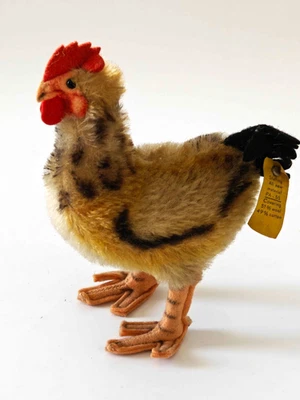 Steiff Huhn  1316.04 - 60er Jahre- mit  Fahne ohne Knopf -  14cm hoch - Vintage - Bild 1 von 2