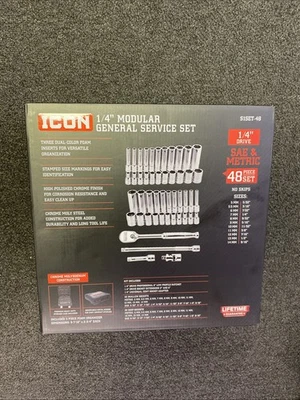 Icon 1/4 in. Drive Modular General Service Socket Set | S1SET-48 | 70311 - Image 1 of 2