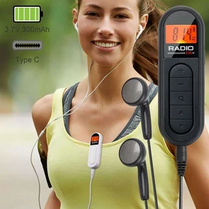 Mini Portable Pocket Digital LCD FM Radio Stereo USB Rechargeable w/Earphones - Picture 1 of 14