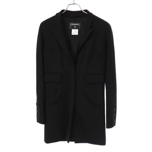 Giacca lunga Chanel 2007Aw maglia bottoni P31269V21533 nero 36