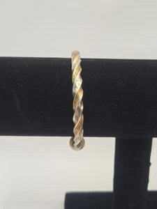Vintage gedrehtes Seil Manschettenarmband - silber & goldfarben gemischtes Metall - Unisex... - Bild 1 von 3
