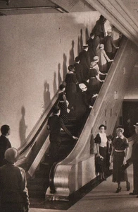 Marshall Field & Co. Chicago ESCALATOR Main Store 1938 Werbe Postkarte - Bild 1 von 2