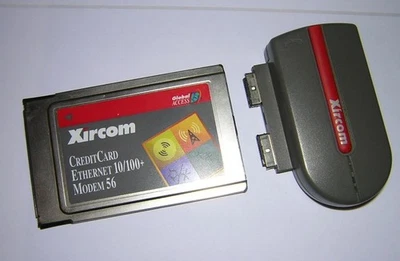 Xircom PCMCIA 10/100 Ethernet LAN+Modem 56k PC Card CEM56-100 w/ Minidock Dongle - Image 1 of 2